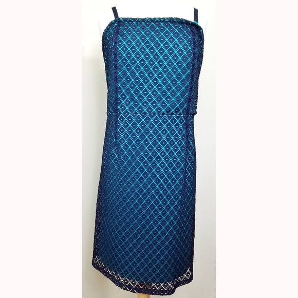 Lane Bryant Dresses & Skirts - Lane Bryant Blue Crochet Dress - Size 24 (EUC)